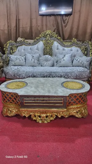 Luxury Royal Sofa and Centre Table Set–Complete Living Room Furniture