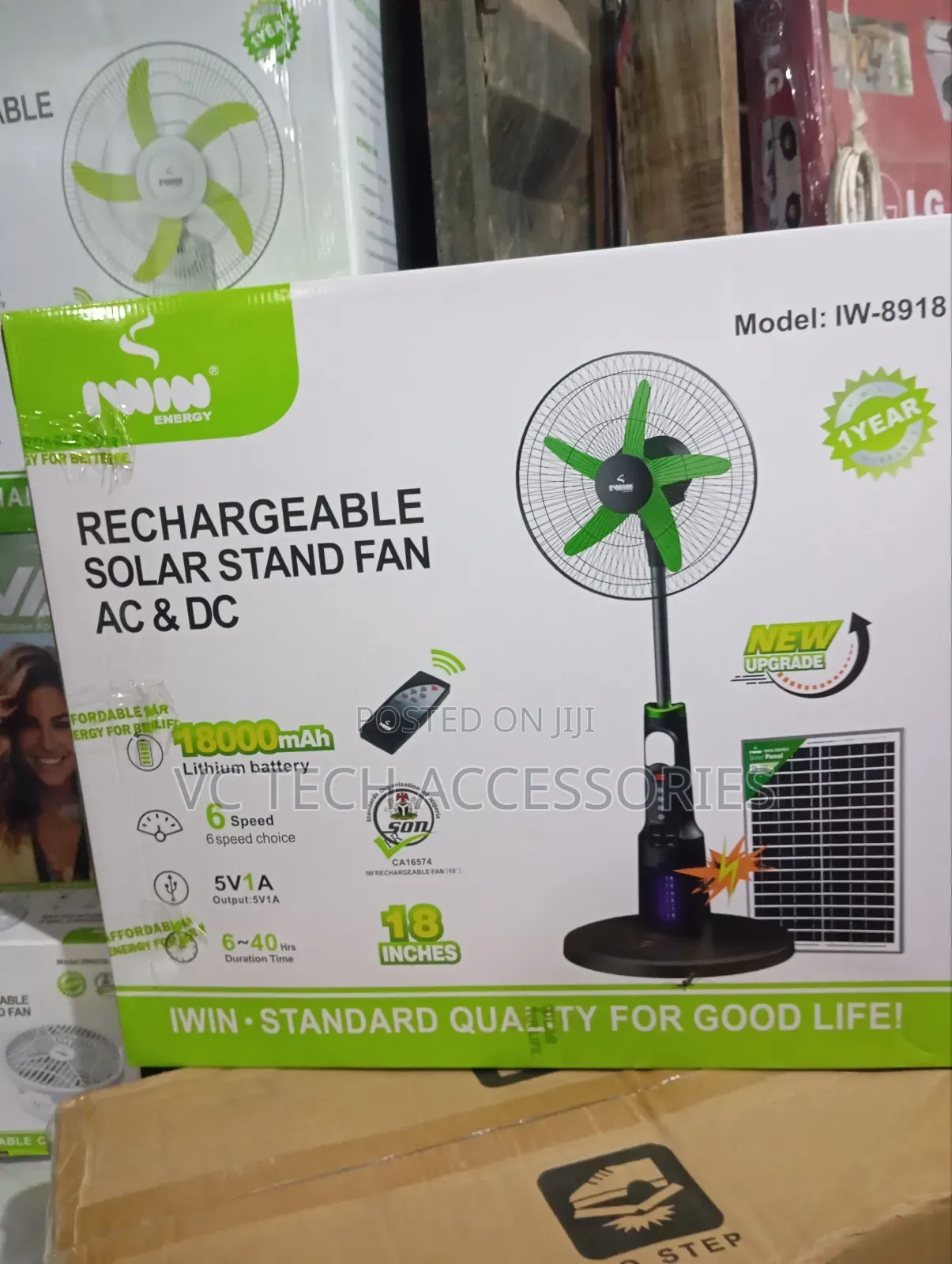 Iwin Solar Rechargeable Fan
