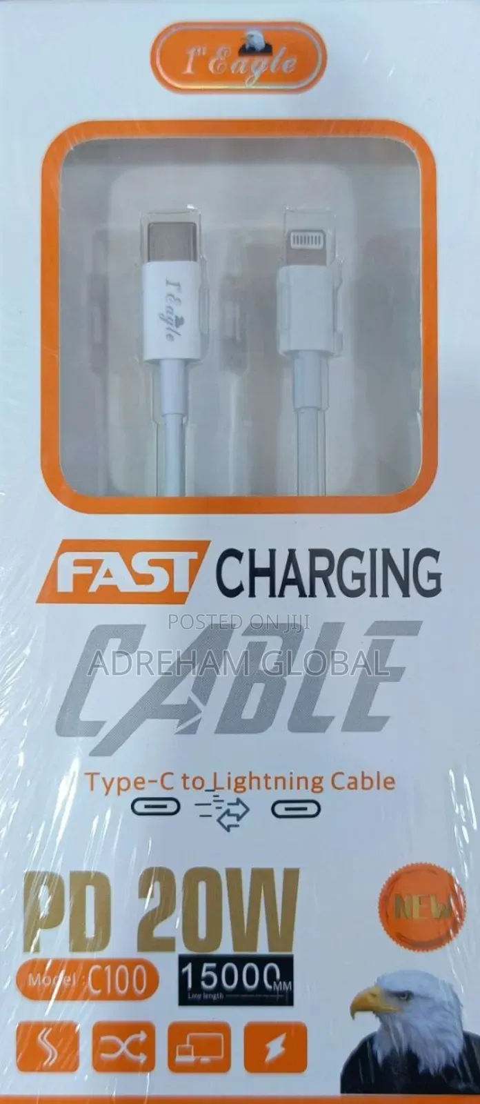 1st Eagle Reverse Charging Cable For Phone Type C <=> I Phone