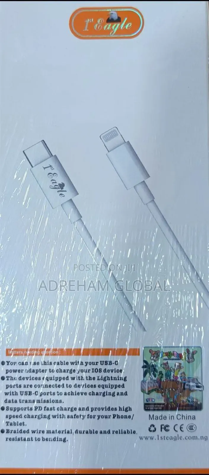 1st Eagle Reverse Charging Cable For Phone Type C <=> I Phone