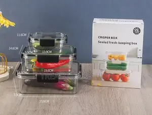 3pcs Set Rectangle Food Storage Box With Lock.