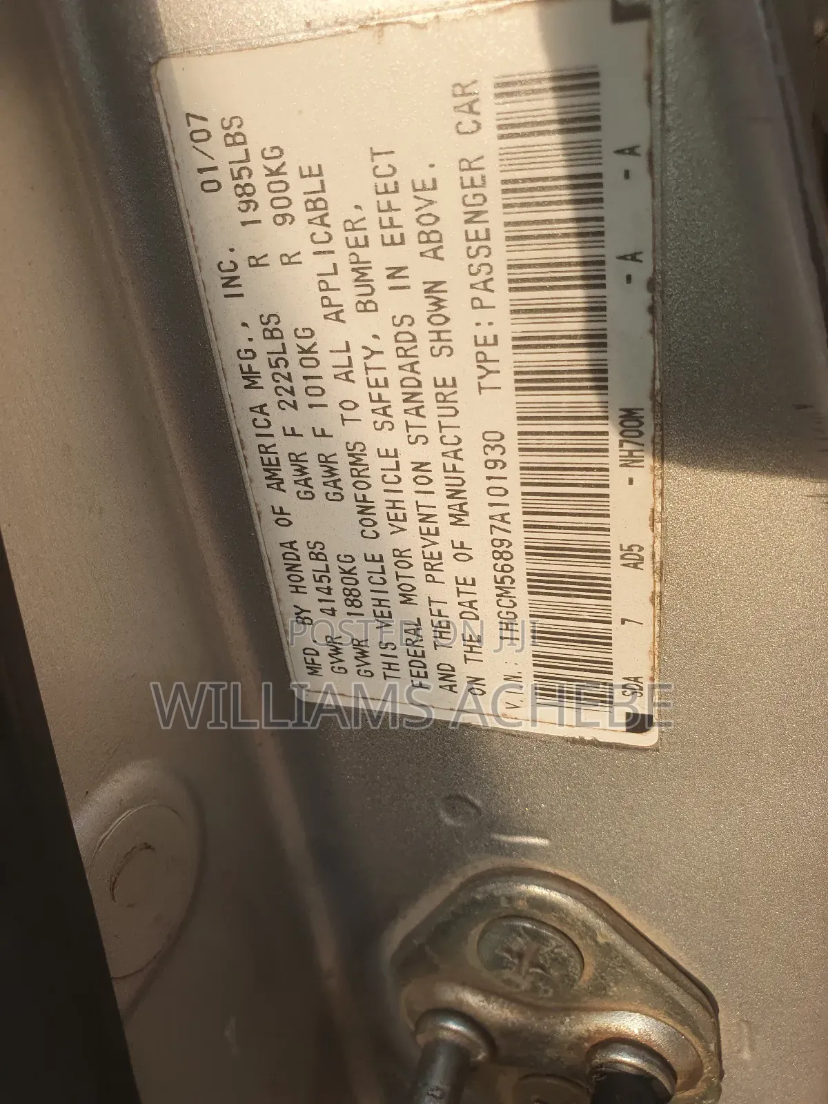 Honda Accord 2007 Silver