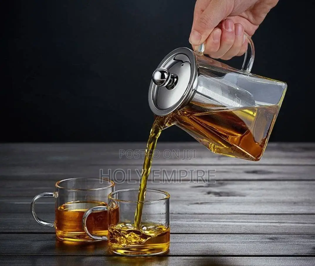 Borosilicate Glass Teapot Kettle With 4 Cups and Filter