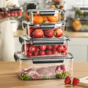 3pcs Set Rectangle Food Storage Box With Lock.