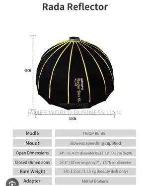 Triopo Softbox Beauty Dish 85cm for Light