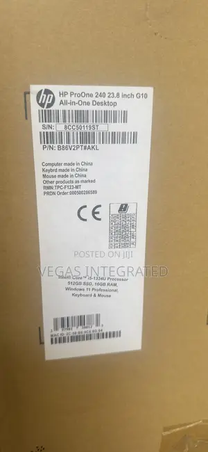New HP ProOne 240 G10 All-in-One 8GB Intel Core i7 SSD 512GB