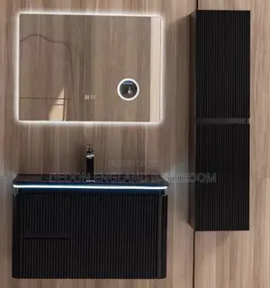 England Standard Black Cabinet Basin With Led Mirror and Shelf