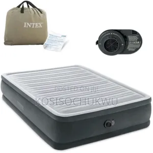 Intex Inflatable Queen Size Air Mattress With in-Built Electric Pump