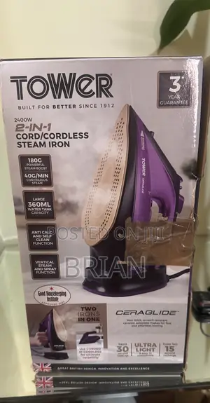 Tower Cord/Cordless Steam Iron