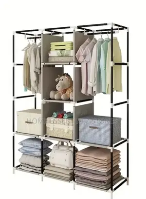 Quality Iron Fabric Wardrobe With 3 Partitions