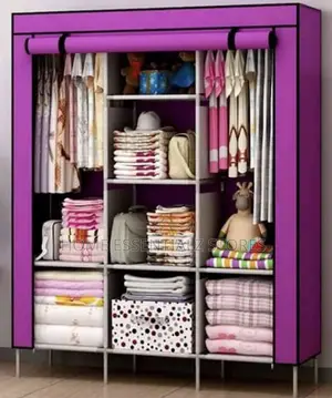 Quality Iron Fabric Wardrobe With 3 Partitions
