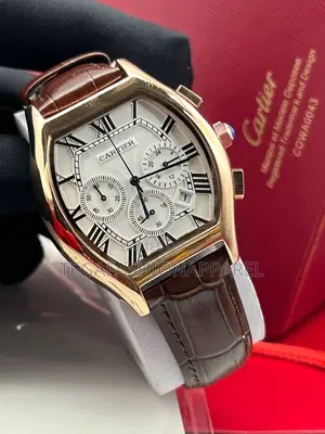 Cartier Chronograph Leather Wristwatch