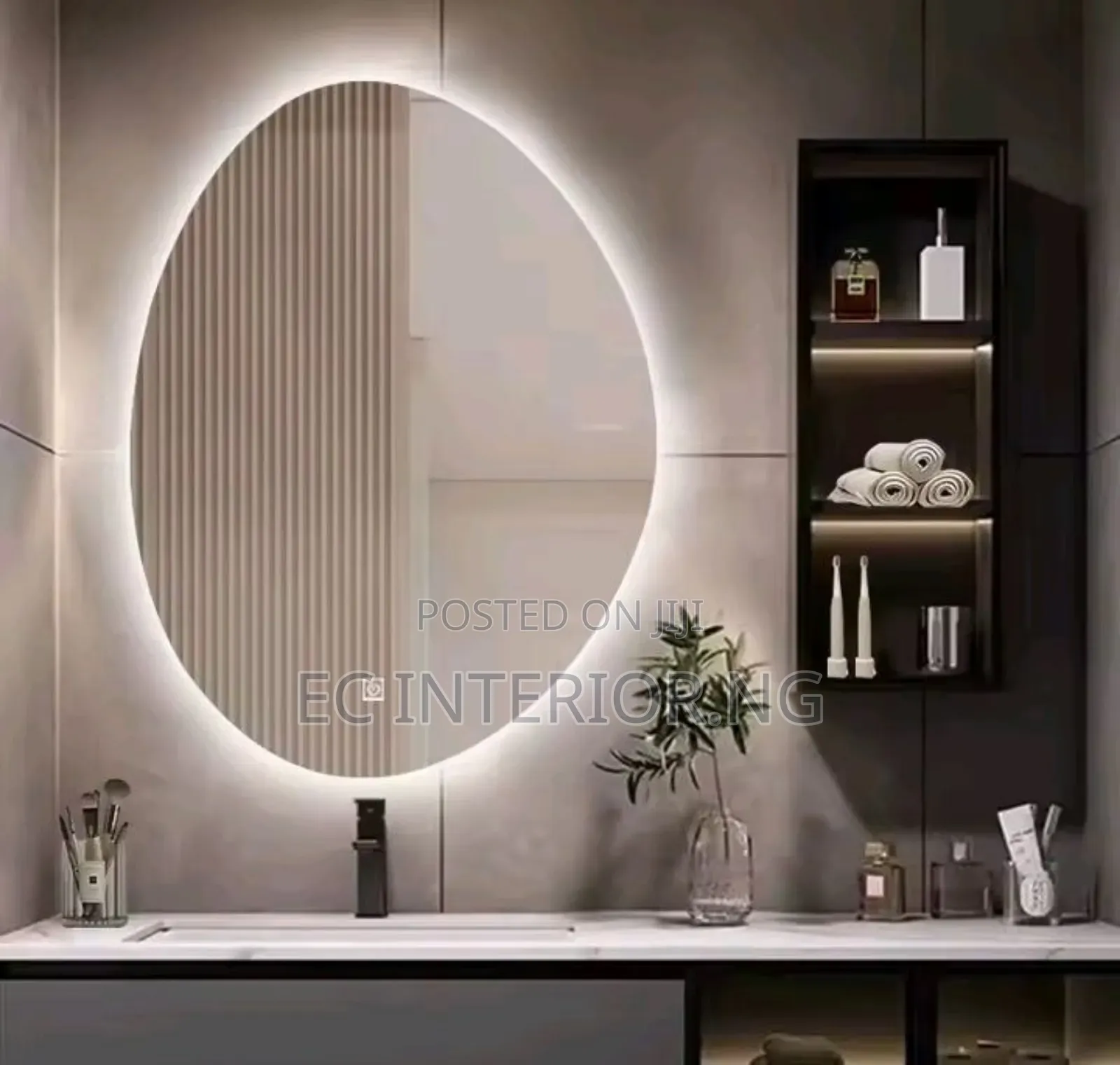 1pc Led Bathroom Mirror Irregular Intelligence Illumination Mirror