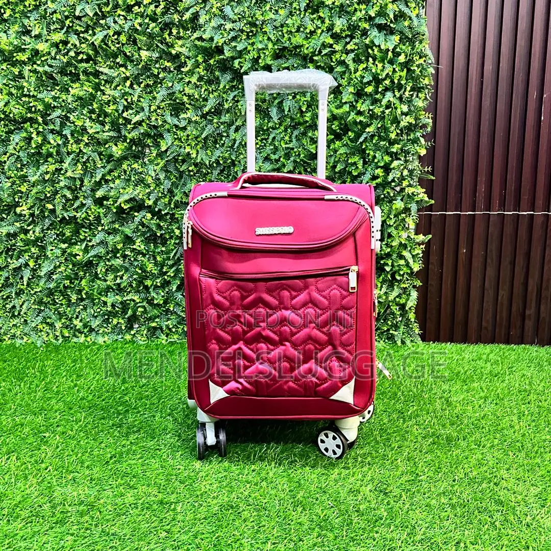 Title: 5-in-1 Navy Blue Soft Shell Suitcase Set