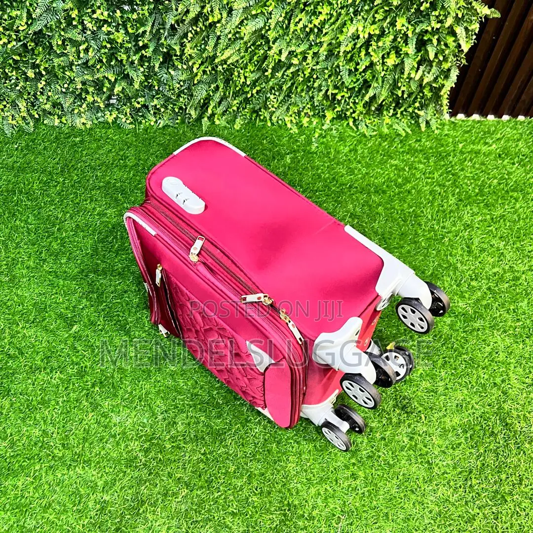 Title: 5-in-1 Navy Blue Soft Shell Suitcase Set