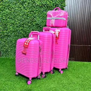 Title: 3-Piece Pink Hard Shell Travel Suitcase Luggage Set