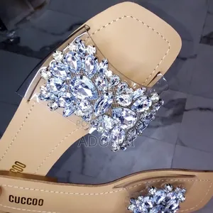 Stone Embellished Party Slippers