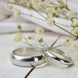 2pc Couples Stainless Steel Plain Silver Wedding Band