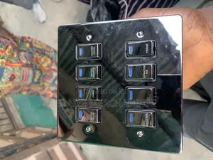 Deta Polished Chrome Customised 8 Gang Kitchen Grid Switch Panel