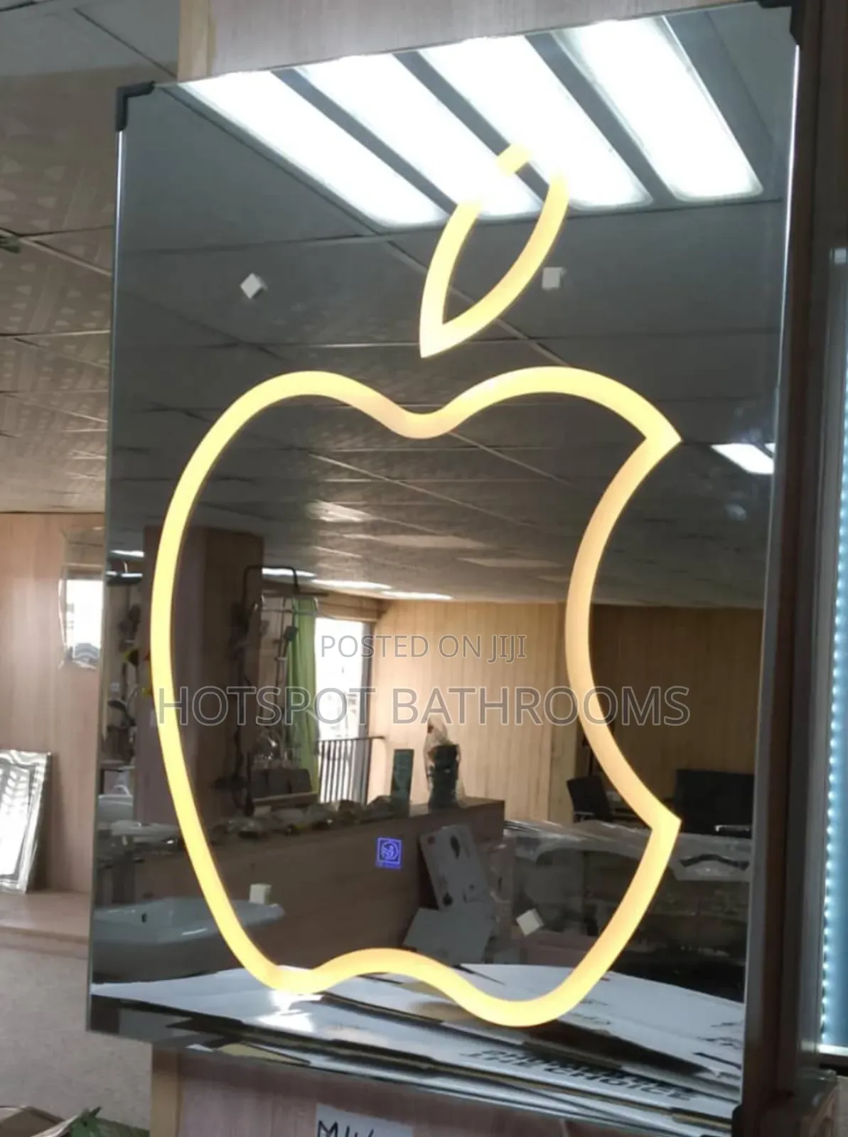 Modern Apple Shape Led Bathroom Mirror With Touch Sensor