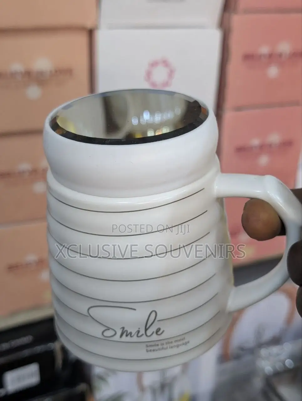 Threaded Ceramic Mug With Mirror-finish Lid