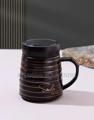 Threaded Ceramic Mug With Mirror-finish Lid
