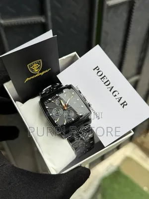 Poedagar Chronograph Watch_square Dial for Men