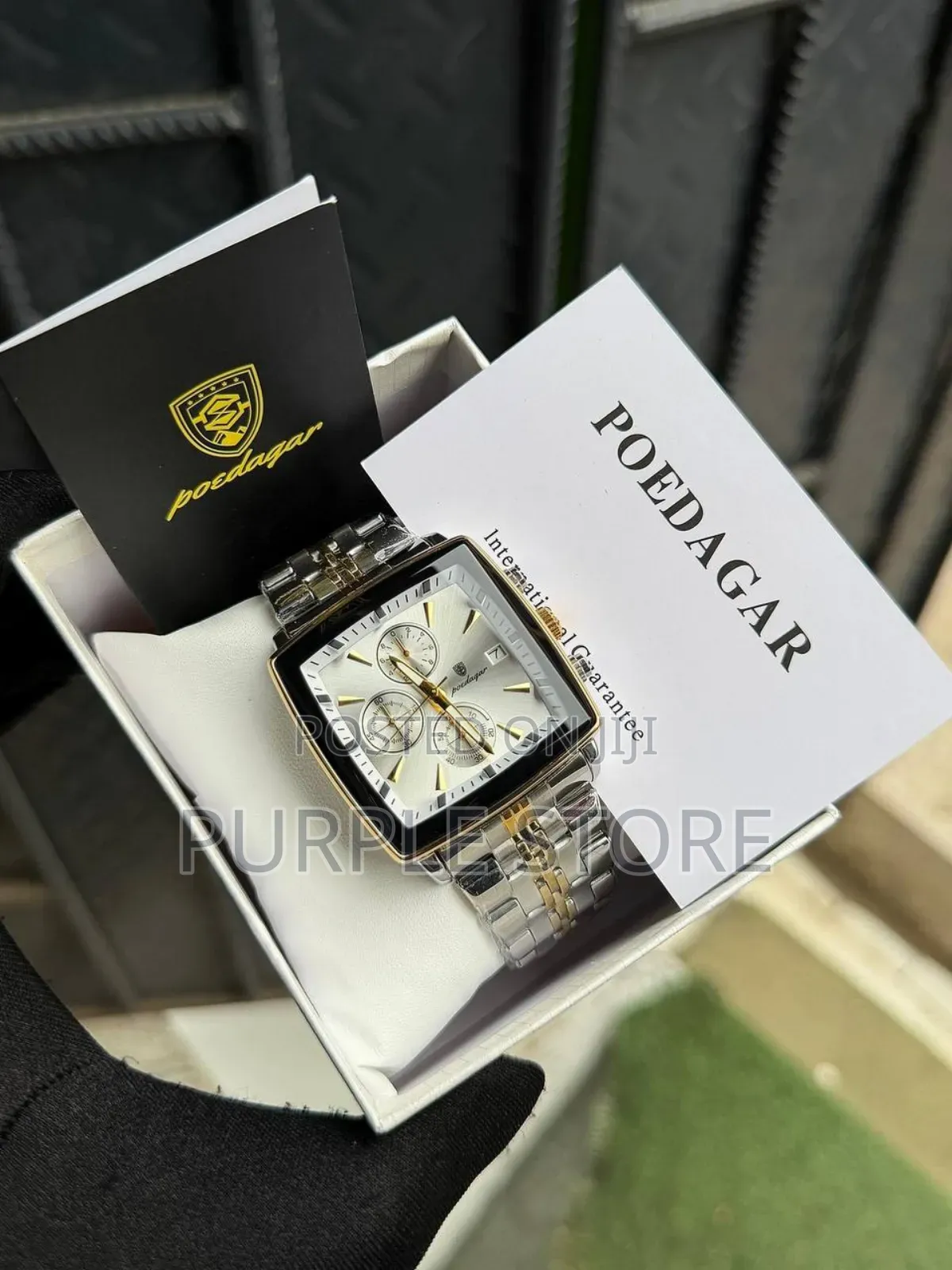 Poedagar Chronograph Watch_square Dial for Men