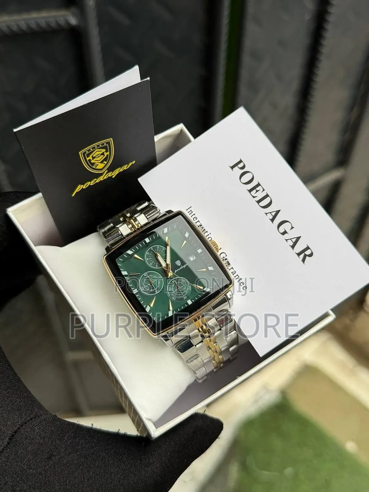 Poedagar Chronograph Watch_square Dial for Men