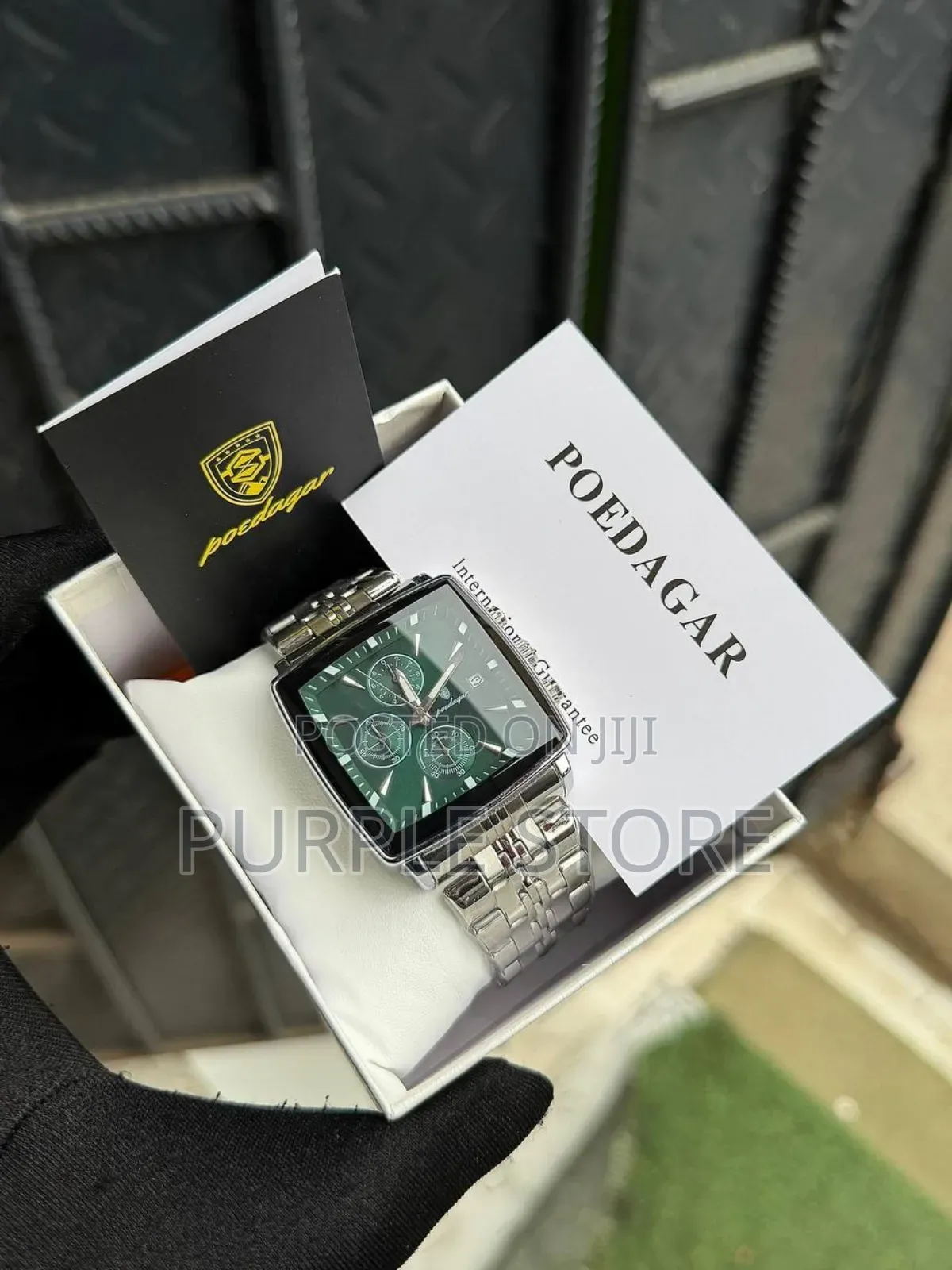 Poedagar Chronograph Watch_square Dial for Men