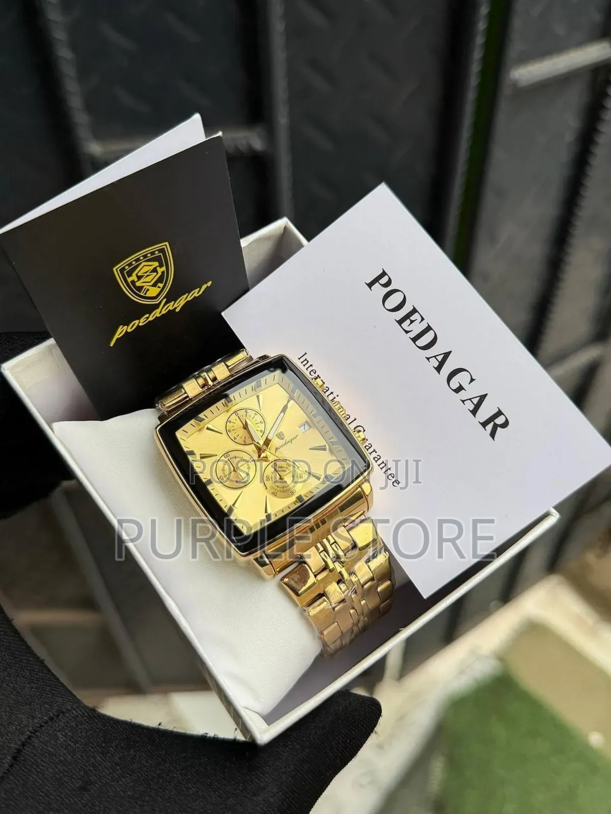 Poedagar Chronograph Watch_square Dial for Men