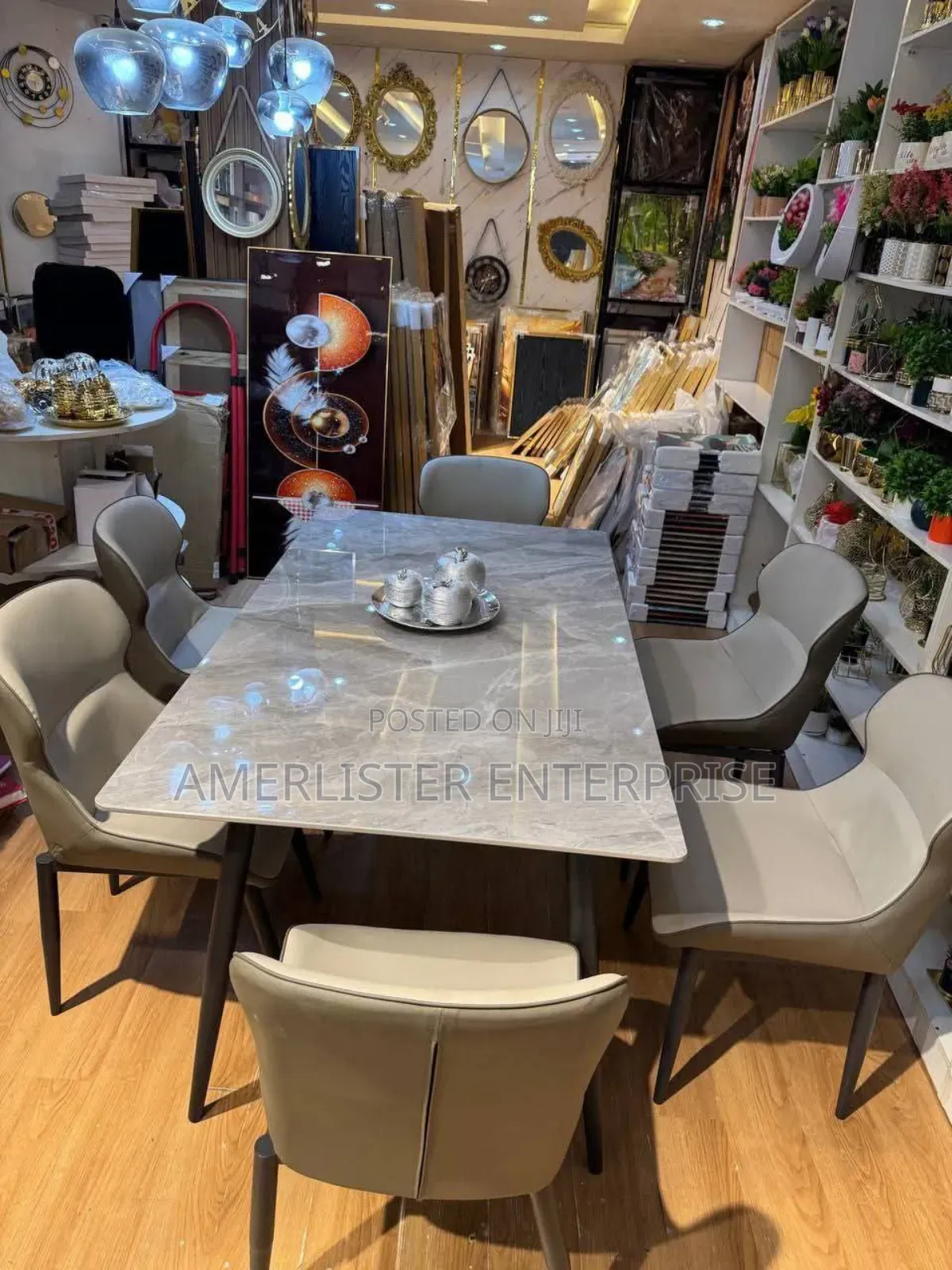 6seater Marble Top Dining Set