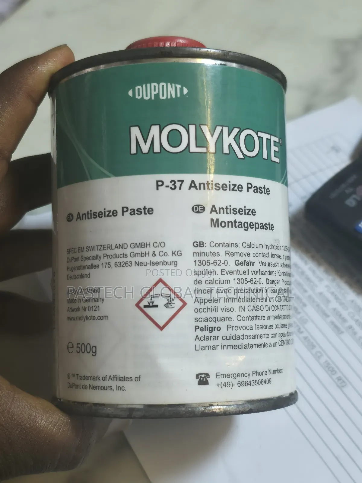 Molykote P-37 Antiseize Paste.