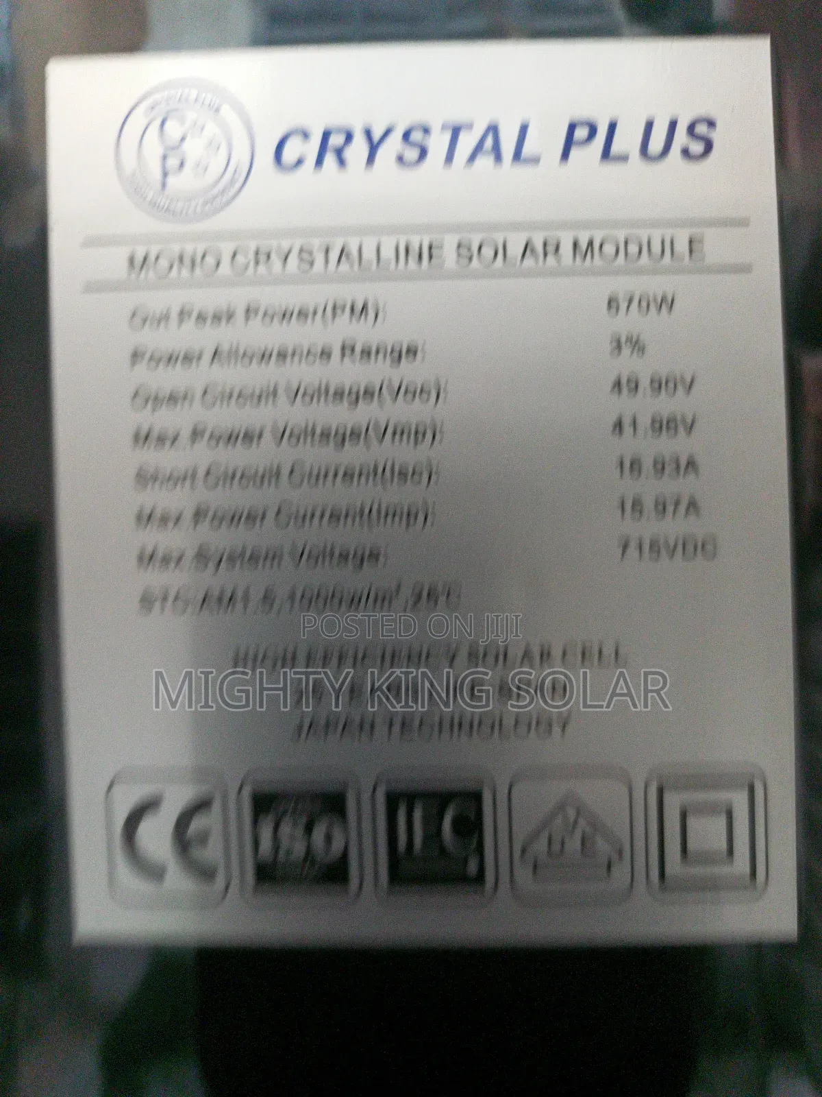 670 Watts Crystal Plus New Black