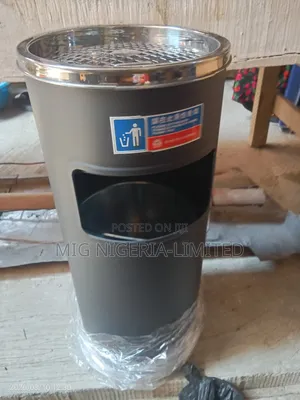Ashtray Cigarette Bin Outdoor Stainless Steel Black 60.5 X 24.5 Cm