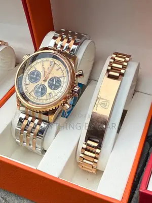 Lovely Poedagar Men Wrist Watch and Bangle Set