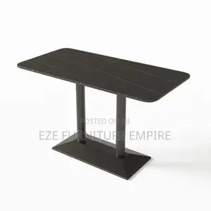 Full Black Double Leg Dining Table