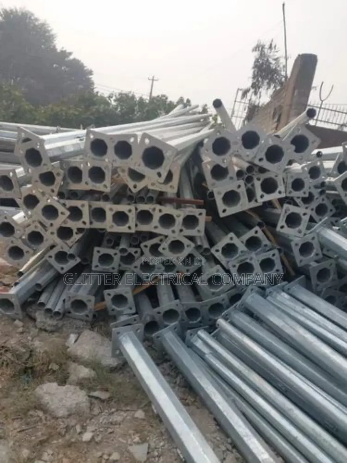 Hot Dipped Galvanized Solar Street Light Poles.