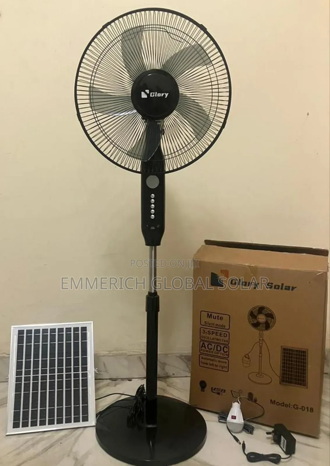 16inch Uninterrupted Solar Fan With Panel