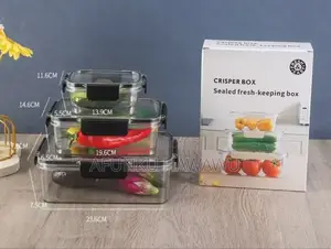 3pcs Set Rectangle Food Storage Box With Lock