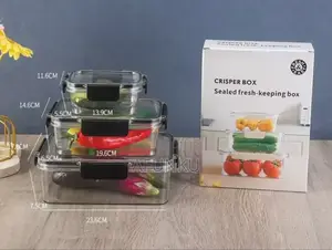 3pcs Set Rectangle Food Storage Box With Lock