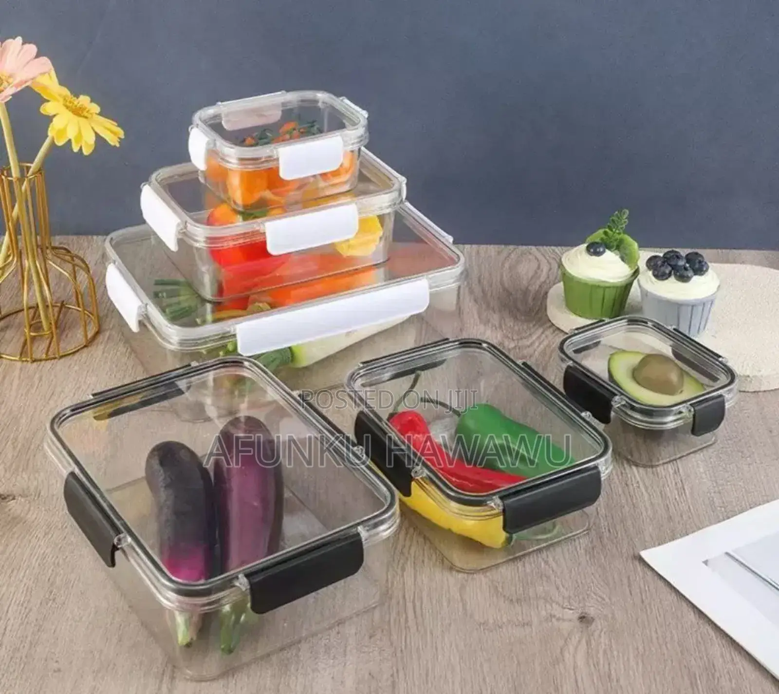 3pcs Set Rectangle Food Storage Box With Lock