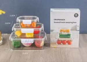 3pcs Set Rectangle Food Storage Box With Lock
