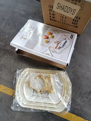 Transparent Serving Tray Gold Set for Home Restaurant Bar