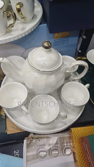 White Porcelain 8pcs Coffee Set