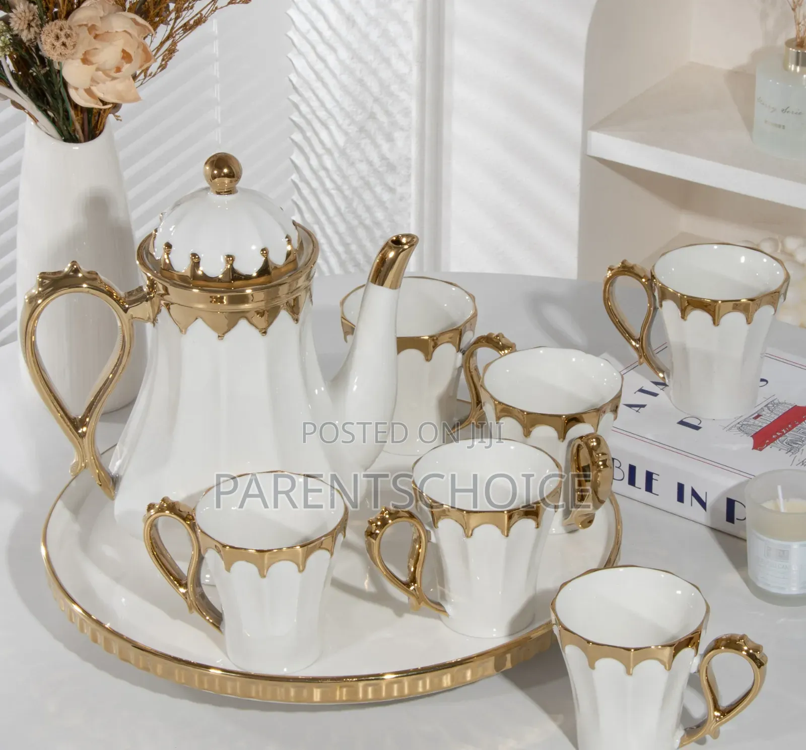 Luxury 8pcs Teacup Set With Matching Jug