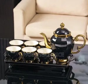 Luxury British Style Teacoffee Cup Set- Green / White