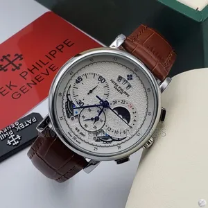 Premium Chronograph Luxury Patek Philippe Leather Strap Watch