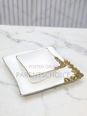 12pcs Gold Designed Ceramic Bowl and 12 PCS Ceramic Plate-24pcs