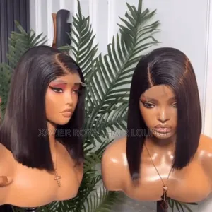 10′′ Hair Blend Blunt Cut in Natural Color With Kimkay Closure